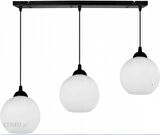 RİOLİGHT MODERN,RETRO2,VİNTAGE OPAL CAMLI 3XE27 SIRALI SİYAH METAL GÖVDE MASA ÜSTÜ SARKIT AVİZE