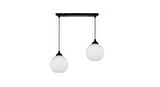 RİOLIGHT MODERN,RETRO,VİNTAGE OPALBEYAZ1 CAMLI 2XE27 SIRALI SİYAH METAL GÖVDE MASA ÜSTÜ SARKIT AVİZE