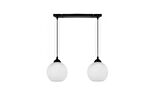RİOLIGHT MODERN,RETRO,VİNTAGE OPALBEYAZ1 CAMLI 2XE27 SIRALI SİYAH METAL GÖVDE MASA ÜSTÜ SARKIT AVİZE