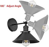 RİOLİGHT,VİNTAGE,RETRO,RUSTİK MAFSALLI 1XE27 SİYAH METAL APLİK NOT:1ADET FİYATIDIR ÇAP:23CM