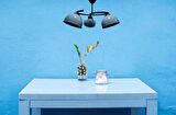 RİOLİGHT RETRO,RUSTİK,VİNTAGE SİYAH GÖVDE MAVİ BAŞLIK 3XE27 DUYLU METAL SARKIT AVİZE