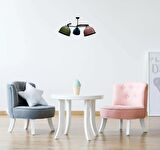RİOLİGHT RETRO,RUSTİK,VİNTAGE SİYAH GÖVDE RENKLİ BAŞLIK 3XE27 DUYLU METAL SARKIT AVİZE
