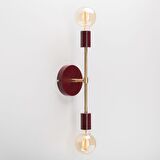 RİOLİGHT RETRO,VİNTAGE,RUSTİK BORDO 2XE27 DUYLU METAL AYNA ÜSTÜ DUVAR APLİK