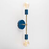 RİOLİGHT RETRO,VİNTAGE,RUSTİK MAVİ 2XE27 DUYLU METAL AYNA ÜSTÜ DUVAR APLİK