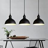 RİOLİGHT MASA ÜSTÜ VİNTAGE,RETRO,RUSTİK SİYAH 3XE27 DUYLU METAL SARKIT SIRALI AVİZE UZUNLUK:60CM