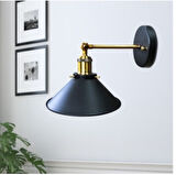 RİOLİGHT VİNTAGE,RUSTİK.RETRO MAFSALLI HAREKETLİ BAŞLIK 1XE27 DUYLU METAL DUVAR APLİK ŞAPKA ÇAP:23CM