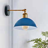 RİOLİGHT RETRO1,VİNTAGE1RUSTİK1 AÇIK MAVİ ESKİTME DUYLU MASALLI TEKLİ DUVAR APLİK ŞAPKA ÇAP:23CM