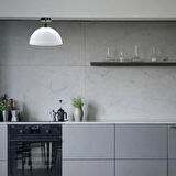 RİOLİGHT VİNTAGE1,MODERN1,RETRO1,RUSTİK BEYAZ 1XE27 DUYLU TEKLİ METAL PLOFONYER AVİZE ÇAP:30CM