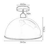 RİOLİGHT VİNTAGE1,MODERN1,RETRO1,RUSTİK BEYAZ 1XE27 DUYLU TEKLİ METAL PLOFONYER AVİZE ÇAP:30CM