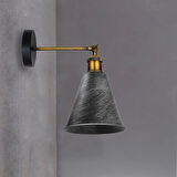 RİOLİGHT VİNTAGE,RUSTİK FIRÇALI GRİ PATİNALI ESKİTME MAFSALLI HAREKETLİ BAŞLIK METAL DUVAR APLİK