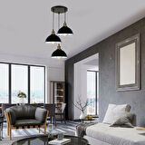 RİOLİGHT VİNTAGE,RETRO,RUSTİK 3XE27 SİYAH METAL SARKIT AVİZE ŞAPKA ÇAP:23CM TABAN ÇAP:35CM