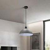 RİOLİGHT MODERN,VİNTAGE,RETRO,RUSTİK GRİ 1XE27 DUYLU METAL TEKLİ SARKIT AVİZE ÇAP:30CM