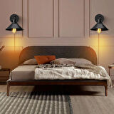 RİOLİGHT VİNTAGE,RUSTİK,RETRO SİYAH MAFSALLI YATAK BAŞI METAL APLİK ÇAP:23CM NOT:1 ADET FİYATIDIR