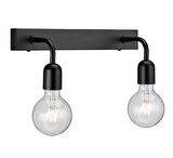 RİOLİGHT VİNTAGE,RUSTİK,RETRO 2XE27 SİYAH METAL AYNA ÜSTÜ DUVAR APLİK UZUNLUK:30CM