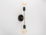 RİOLİGHT RETRO,VİNTAGE,RUSTİK SİYAH 2XE27 DUYLU METAL AYNA ÜSTÜ DUVAR APLİK