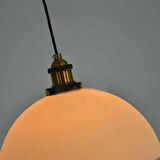 RİOLİGHT VİNTAGE,MODERN OPAL BEYAZ 1XE27 DUYLU CAM TEKLİ SARKIT AVİZE ÇAP:28M