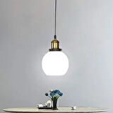 RİOLİGHT VİNTAGE1MODERN1,RUSTİK1 1XE27 DUYLU OPAL BEYAZ TEKLİ CAM SARKIT AVİZE ÇAP:20CM