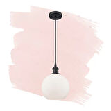 RİOLİGHT VİNTAGE.MODERN,RUSTİK 1X27 DUYLU OPAL TEKLİ CAM SARKIT AVİZE ÇAP:20CM