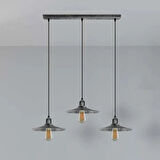 RİOLİGHT RETRO1,VİNTAGE1,RUSTİK GRİ,GÜMÜŞ FIRÇALI PATİNALI 3XE7 METAL MASA ÜSTÜ SARKIT AVİZE EN:60CM