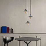 RİOLİGHT VİNTAGE,RUSTİK,RETRO GÜMÜŞ GRİ FIRÇALI PATİNE 3XE27 METAL SARKIT AVİZE TABAN ÇAPI:30CM 