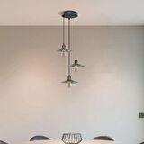 RİOLİGHT RUSTİK1,RETRO1,VİNTAGE1 GÜMÜŞ GRİ FIRÇALI PATİNE 3XE27 METAL SARKIT AVİZE TABAN ÇAPI:30CM