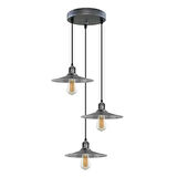 RİOLİGHT RUSTİK1,RETRO1,VİNTAGE1 GÜMÜŞ GRİ FIRÇALI PATİNE 3XE27 METAL SARKIT AVİZE TABAN ÇAPI:30CM