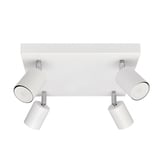 RIOLİGHT MODERN BEYAZ GÖVDE BEYAZ HAREKETLİ BAŞLIK 4XGU10 LED KARE SPOT AVİZE(AMPÜL DAHİLDİR)