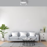 RIOLİGHT MODERN BEYAZ GÖVDE KROM HAREKETLİ BAŞLIK 4XGU10 LED KARE SPOT AVİZE(AMPÜL DAHİLDİR)