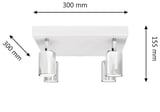RIOLİGHT MODERN BEYAZ GÖVDE KROM HAREKETLİ BAŞLIK 4XGU10 LED KARE SPOT AVİZE(AMPÜL DAHİLDİR)