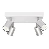 RIOLİGHT MODERN BEYAZ GÖVDE KROM HAREKETLİ BAŞLIK 4XGU10 LED KARE SPOT AVİZE(AMPÜL DAHİLDİR)