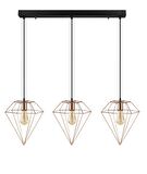 RİOLİGHT RETRO PRAMİT GOLD ÜÇLÜ SIRALI SARKIT AVİZE UZUNLUK: 60CM