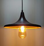 RİOLİGHT RETRO  SIYAH IÇİ SARI METAL SARKIT AVİZE ÇAP: 27CM