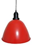 RİOLİGHT RETRO KIRMIZI İÇİ BEYAZ TEKLİ METAL SARKIT AVİZE ÇAPI: 28CM