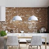 RİOLİGH RETRO BEYAZ İÇİ BEYAZ TEKLİ METAL SARKIT ÇAP: 40CM NOT: 1 ADET FİYATIDIR