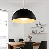 RİOLİGHT RETRO SİYAH İÇİ BEYAZ TEKLİ METAL SARKIT ÇAP: 30CM