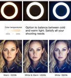 Kuaför Makyaj Çekimleri Selfie Işığı Sürekli 14 inç Işık 2m Stand