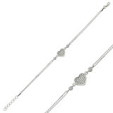 925 Ayar Gümüş Kalpli Bileklik