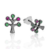 925 Ayar Gümüş Hayat Ağacı Çivili Küpe