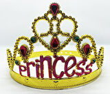 Prenses Yazılı Altın Renk Ayarlanabilir Parti Tacı 60 cm