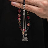 Gümüş Püskül Sıkma Kehribar Tesbih