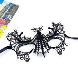 Siyah Renk Dantelli Parti Balo Maskesi No 15