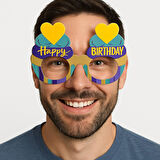 Doğum Günü Renkli Karton Happy Birthday Gözlüğü 6 Adet