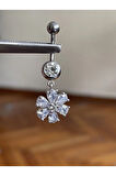 Cerrahi Çelik Piercing Ful Taşlı Çiçek Piercing Ful Taşlı Çiçek Göbek Piercingi