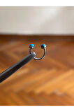 316 Cerrahi Çelik Turkuaz Taşlı Dudak Kıkırdak Septum Helix Tragus Piercingi