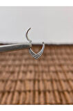 316 L Cerrahi Çelik Anti Alerjik Piramit Model 8 mm x 1.2mm Kilitli Halka Piercing