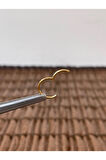 316 L Cerrahi Çelik Anti Alerjik Kesme Baklava 10 mm x 1.2mm Altın Kilitli Halka Piercing