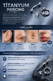%100 G23 Titanyum Yuvarlak Detaylı Sallantılı Titanyum Göbek Piercingi