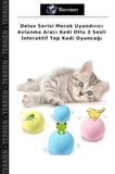 Delux Serisi Merak Uyandırıcı Avlanma Aracı Kedi Otlu 3 Sesli İnteraktif Top Kedi Oyuncağı