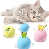 Delux Serisi Merak Uyandırıcı Avlanma Aracı Kedi Otlu 3 Sesli İnteraktif Top Kedi Oyuncağı