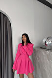 CEKET ELBİSE PENS DETAYLI - Pembe